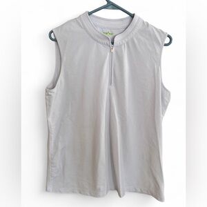 Swing Control White Quarter Zip Golf Tank Top Size Large
